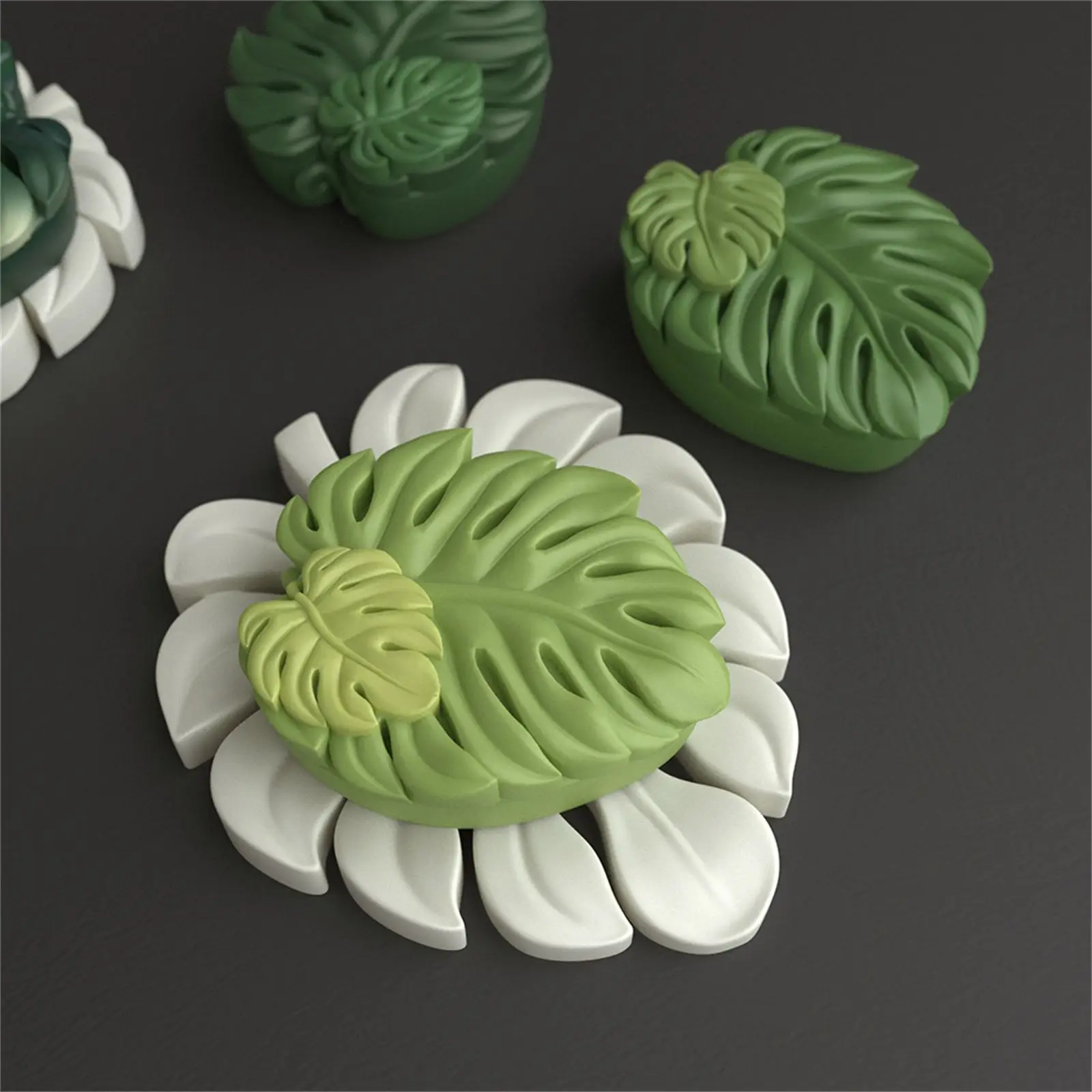 Handmade Soap Silicone Mold DIY Turtle Back Bamboo Leaf Pattern Tray Mold Sunflower Candle Aroma Making DIY Decoration