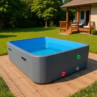 Piscine gonflable rectangulaire extérieure sur mesure de 3x2x1,2 m, avec pompe à air, idéale pour les activités aquatiques en famille en été 4