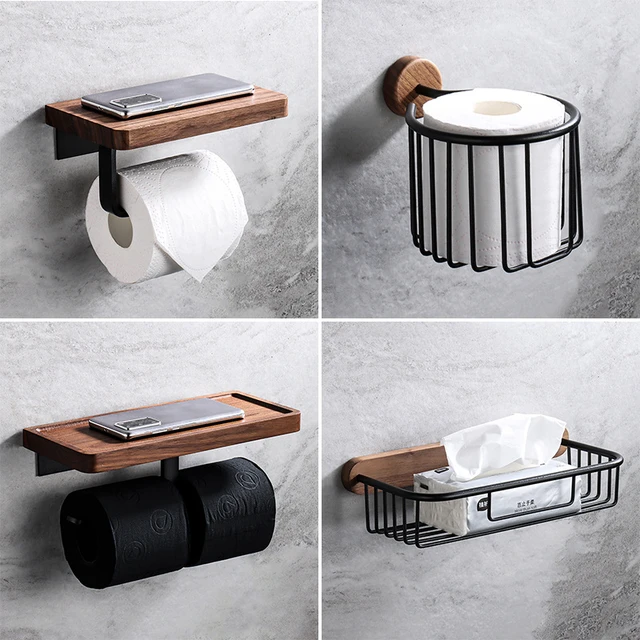 Walnut Tissue Holder Wood Toilet Paper Holder Paper Towel Holders Wall  Shelf Napkin Holders Paper Roll Holder Paper Towel Rack - AliExpress