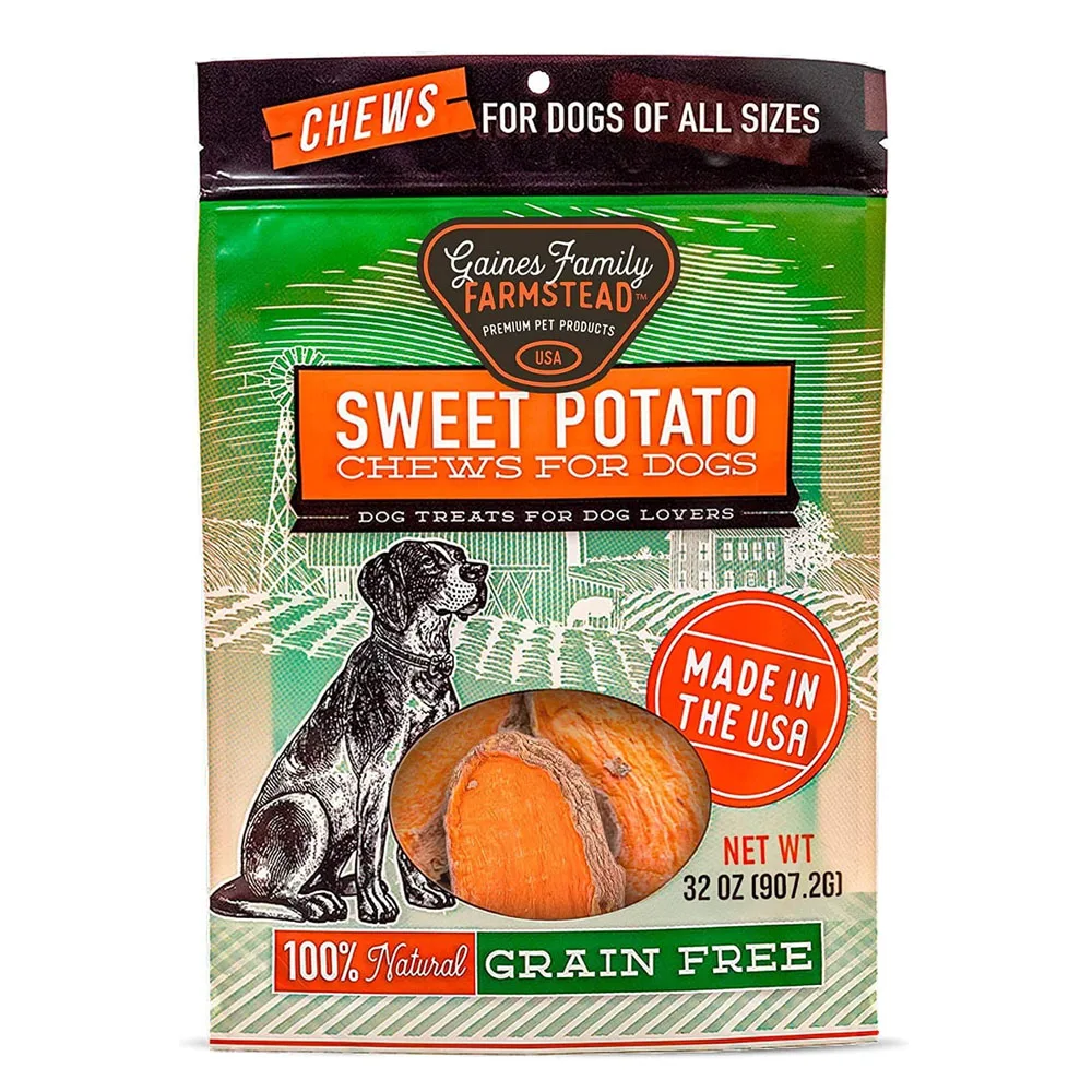 Gaines Family Farm Sweet Potato Dog Mastica, 100% Dolcetti Naturali Per Cani Di Piccola E Grande Taglia, Addestramento Per Cani, 32 Oz