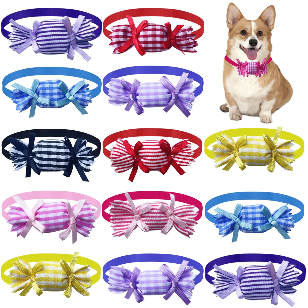

50/100pcs Pet Dog Cat Bow Ties Adjustable Collar Neckties for Small Dog Dog Grooming Accessories Pet Products