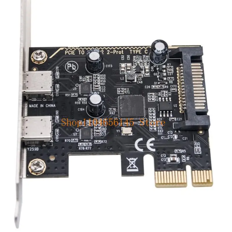 652F PCIE 이중 유형 C 확장 카드 PCIE 2 포트 유형 C USB 3.2 GEN1 5Gbps