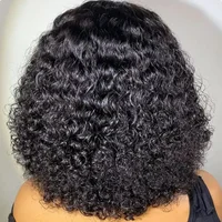Perruques Courtes Bob Bouclées Kinky en Cheveux Humains avec Dentelle Frontale, Prêtes à Porter, Sans Colle, Perruque Frontale en Dentelle Ondulée Profonde pour Femmes, Vente en Gros 4