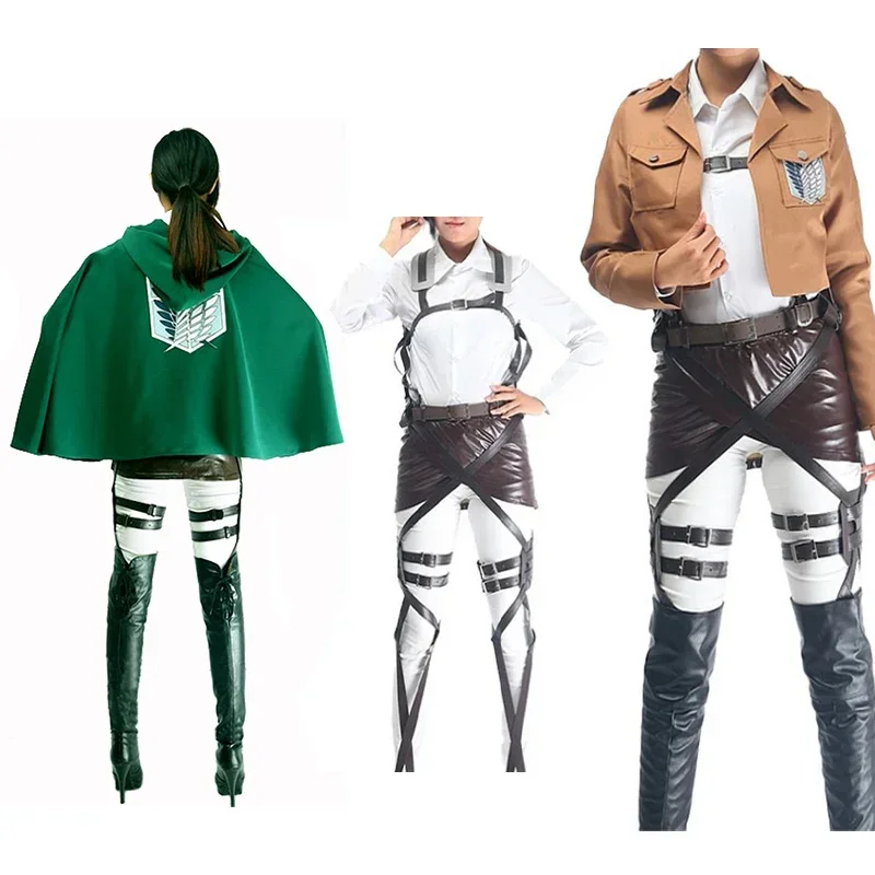 

Anime Levi Ackerman Mikasa Ackerman Cosplay Costume Eren Jaeger Outfits Hange Zoe Costume AOT Full Set Cosplay Anime