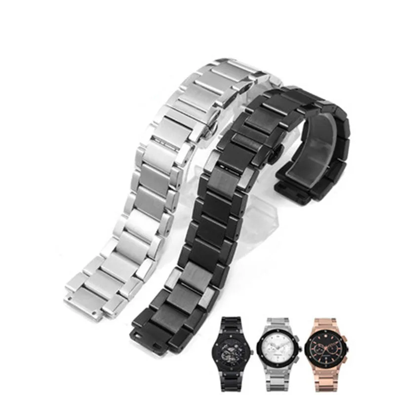 

Ремешок из нержавеющей стали для часов, Серебристый браслет классической серии Fusion, для мужчин и женщин, 13 мм 19 мм 17 мм