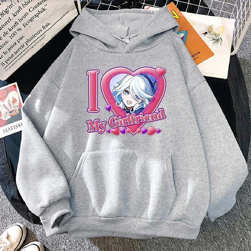 Genshin Impact Furina Hoodie Women Aesthetic Graphic Kawaii Hoodies Woman Autumn Winter Casual Hooded Sweatshirts Anime Clothes