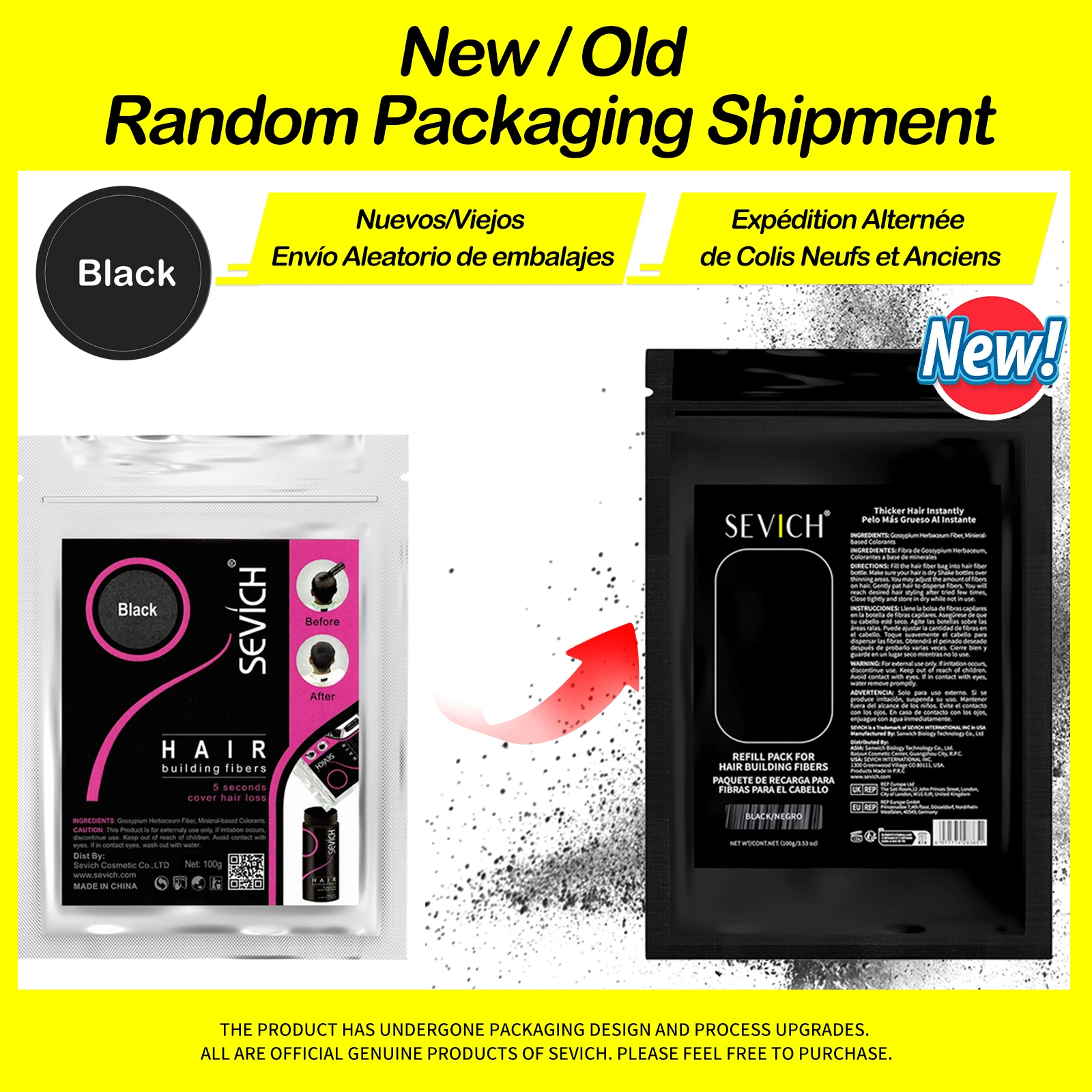 SEVICH 헤어 섬유 100g 케라틴 헤어 섬유 짙어지면서 파우더 헤어 빌딩 섬유 스프레이 인스턴트 재성장 파우더 탈모 은폐