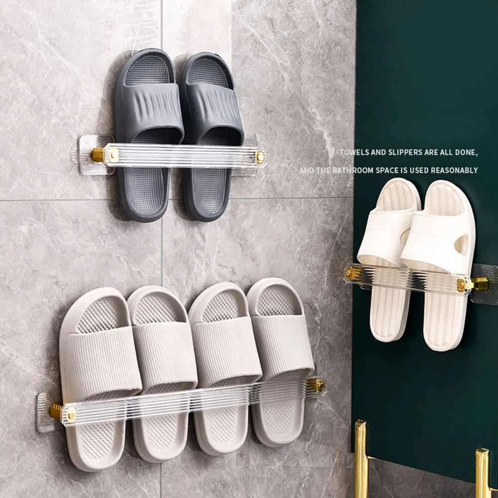 Wall Mounted Towel Rack Bathroom Storage Rack Multifunctional Light Luxury Bathroom Towel Holder Rail Without Drilling
