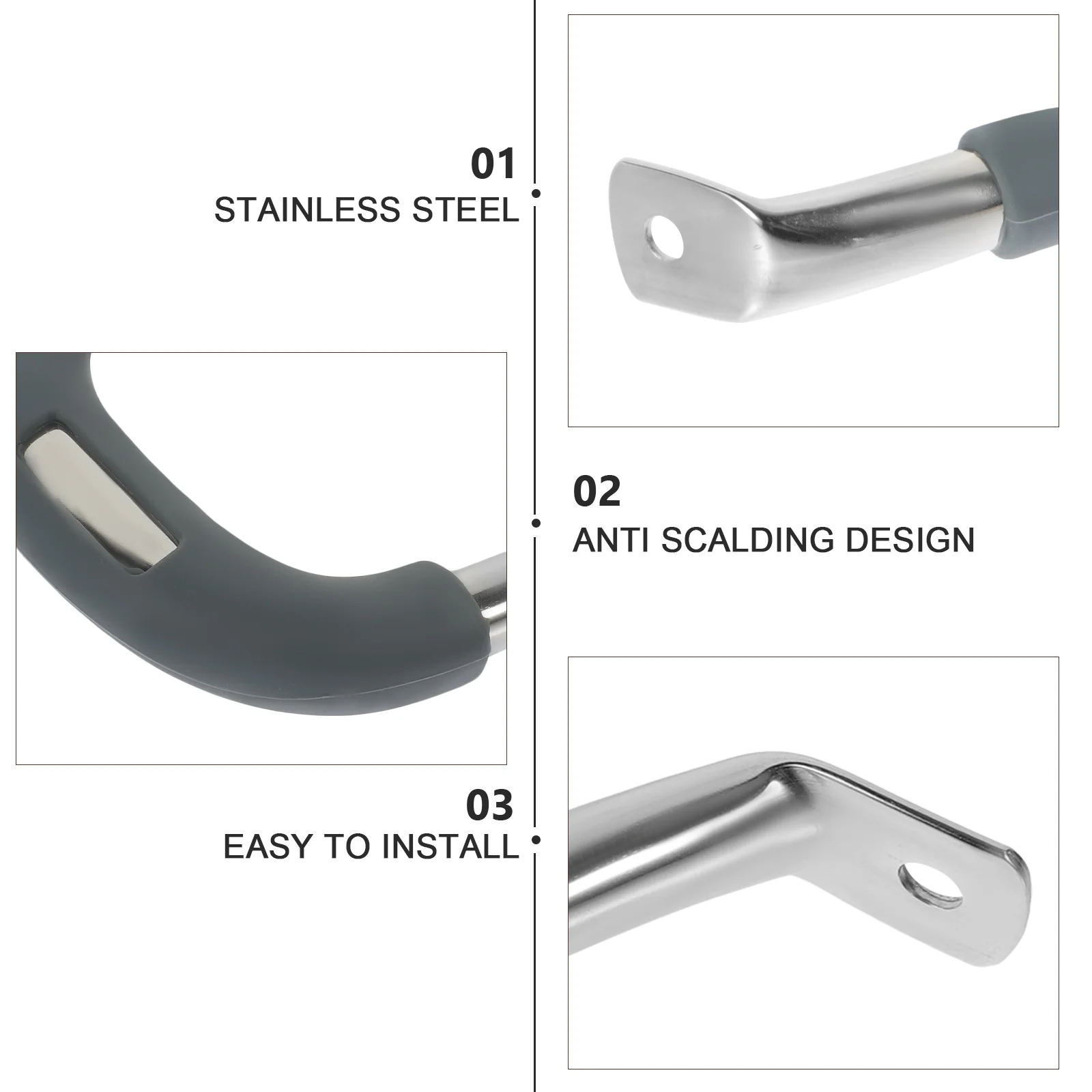 Cookware Accessories Pot Handle Anti-scalding Pot Handle for Pans Steaming Part Stainless Steel Replacement