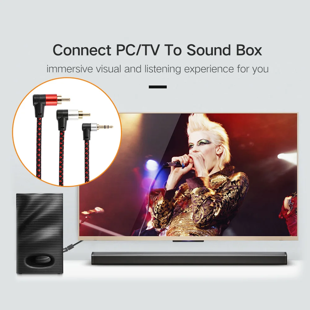 Right Angle Audio AUX Y Splitter Cable - Durable and Multi-functional