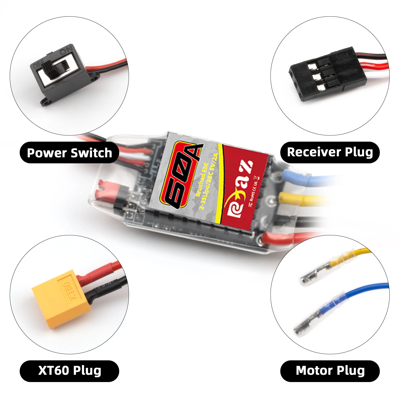 Регулятор скорости ESC 60A/320A для радиоуправляемой машины - 2-3S LiPo NiMH