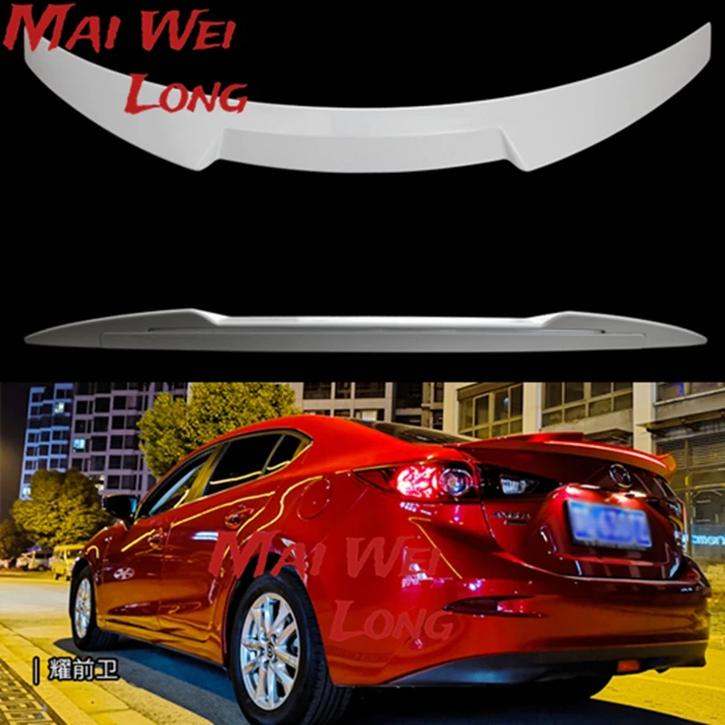 

ABS plastic primer color rear tail box wing LED spoiler auto parts for Mazda 3 Axela sedan 4 doors 2014 2015 2016 2017