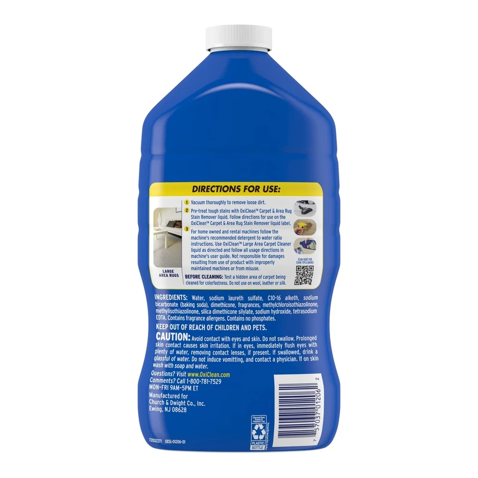 Large Carpet Cleaner Liquid Solution 64 oz Stain Remover