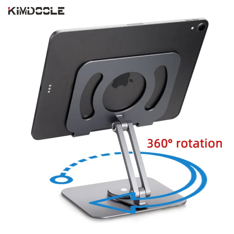 Kimdoole Metal Tablet Stand Titular Portátil Flexível Suporte Dobrável para Ipad Air Pro 12 Pad Xiaomi Samsung Kindle Acessórios