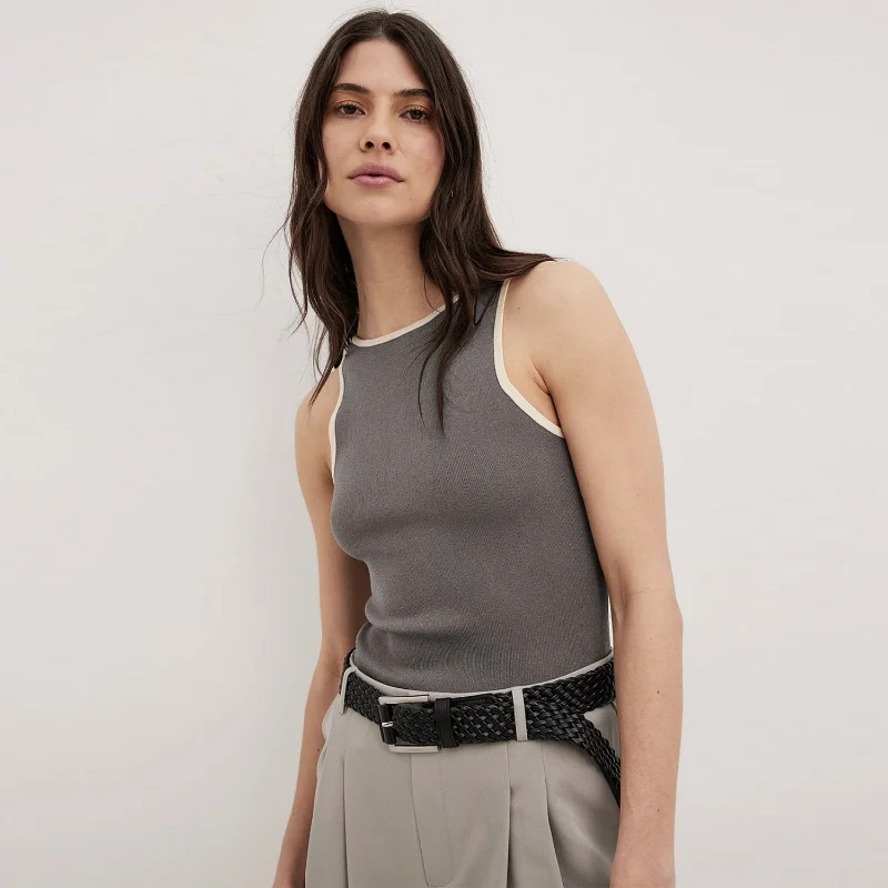 Casual For Women Contrast Y2k Top Vest Backless Patchwork Pullover Top Slim Sheer Tracksuit Summer Cute Female Tank Top