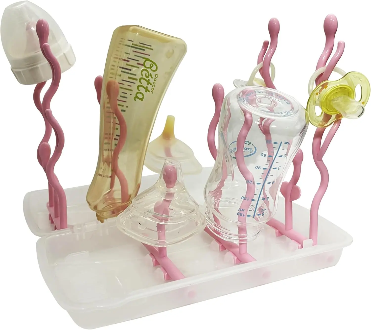 Drying Rack Tree Storage Nipple Shelf Baby Pacifier Feeding Cup Holder Baby Bottle Cleaning Dryer Drainer Double Sided Portable