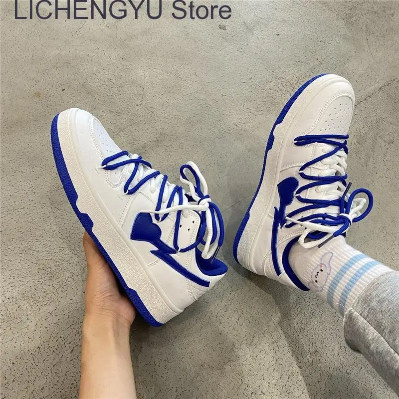 

New Original Women Blue Love Designer Classic Breathable Canvas Casual Sneakers Female Outdoor Walk Tennis Little White Shoes