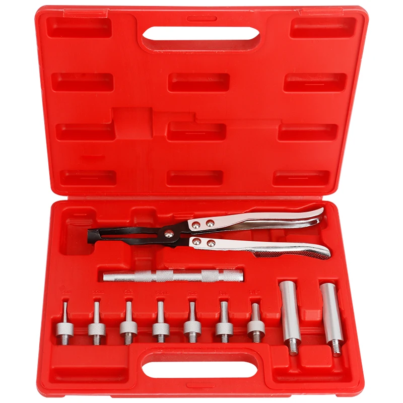 

11 шт. инструмент для разборки масляного уплотнения клапана автомобиля Пружинные компрессионные плоскогубцы Набор плоскогубцев для удаления верхней части автомобиля Инструменты для ремонта автомобиля