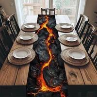 Chemin de table effet lave volcanique, Décoration de fête estivale pour table à manger, table basse, bureau, accessoire de table pour cuisine et restaurant 1