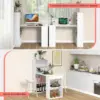 48 Inch Computer Desk with Bookshelf Reversible Study Writing Desk with Storage Shelves CPU Stand Compact Office Desks & Worksta 4