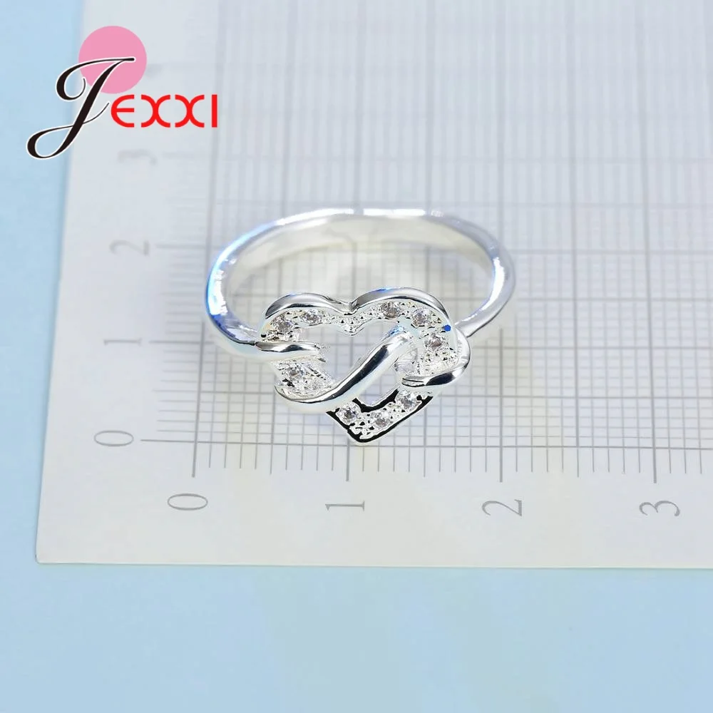925 Sterling Silver Dolphin Hollow Heart Low Key Exquisite Design Active Female Girl Jewelry Accessories Rings silver heart ring silver rings silver ring
