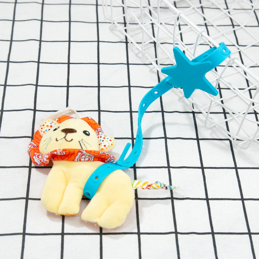 Baby Stroller Hook Silicone Star Pacifier Chain Non-toxic Teether Strap Kids Toy Holder Stroller Organizer Accessories stroller accessories,stroller hook,baby pacifier chain clips