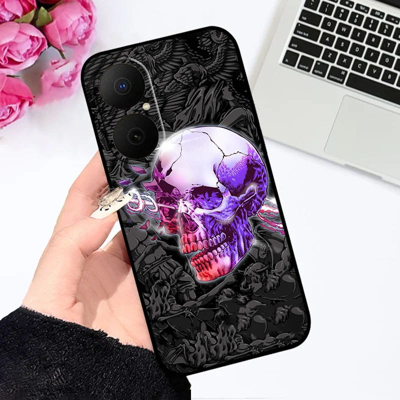 Oil Painted Silicone Back Cover - Soft Matte Protective Case for Huawei Nova Y73/Enjoy 80