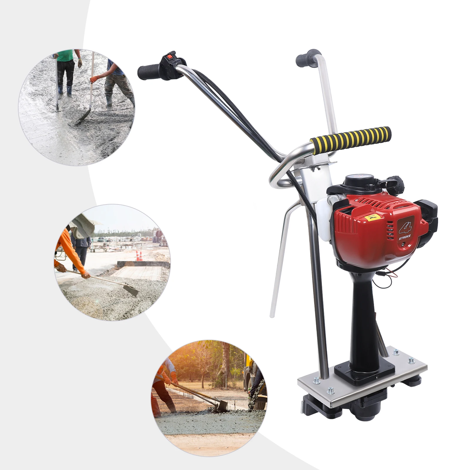 Concrete Vibration Leveling Ruler 4-Stroke Air-Cooled All Stainless Steel Body Vibrating Concrete Power Screed