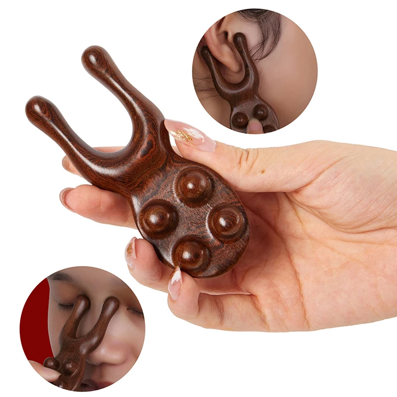 

Sandalwood Nose Massager Promote Blood Circulation Trigger Point Therapy Pedicure Gua Sha Board Nose Lifting Tool Massager Body