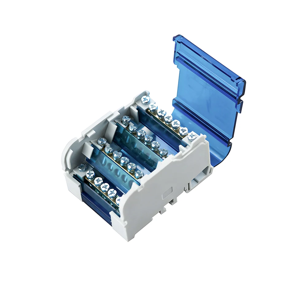 Wire Electrical Connector Din Rail Terminal Block Power Distribution Box 1 Piece WDH407 Screw Junction Modular Universal