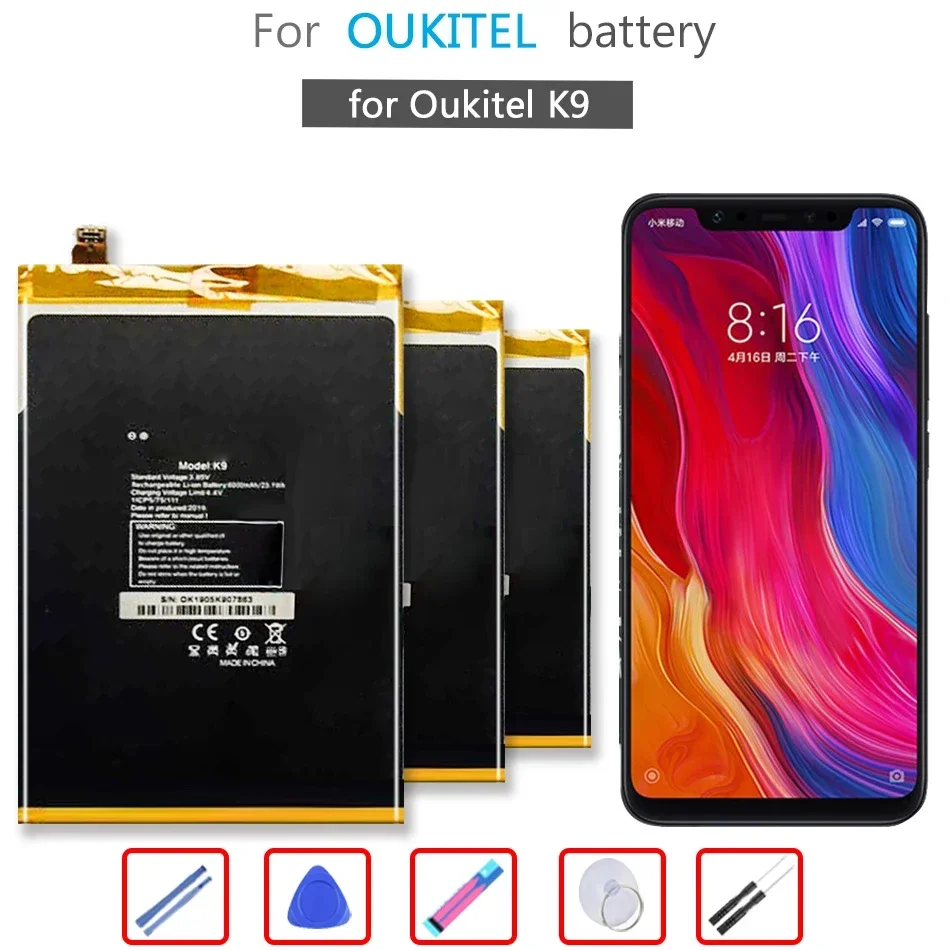 

6000mAh Battery for Oukitel K9 Mobile Phone Li-ion Bateria