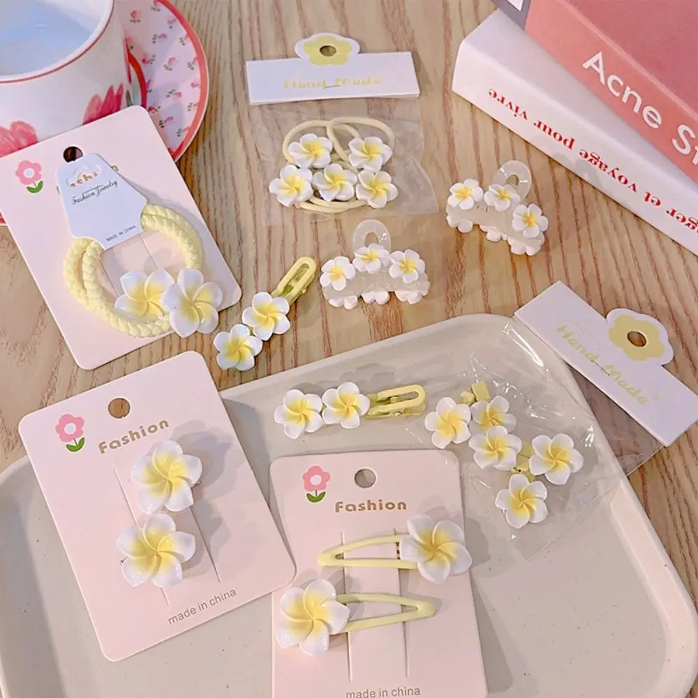 헤어 로프 Plumeria 꽃 헤어 클립 헤어 클립 헤어 액세서리 계란 꽃 BB 클립 전통 미니 헤어 클로 꽃 자용