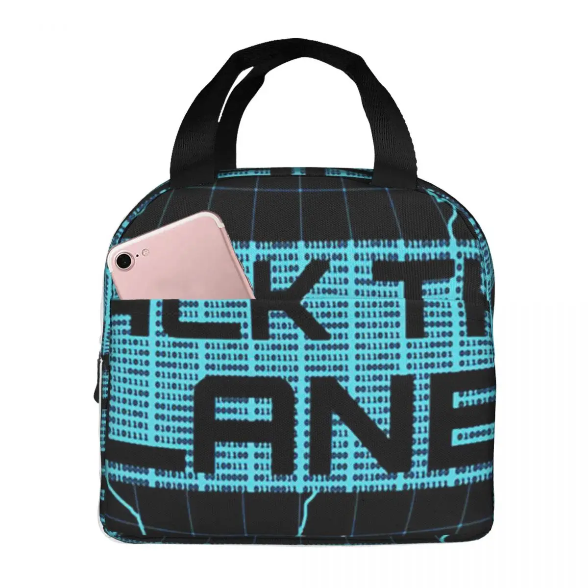 Hack The Planet Lunch Bag Unisex Portable Cooler Thermal Insulated Lunch Box Picnic Storage Food Bento Box