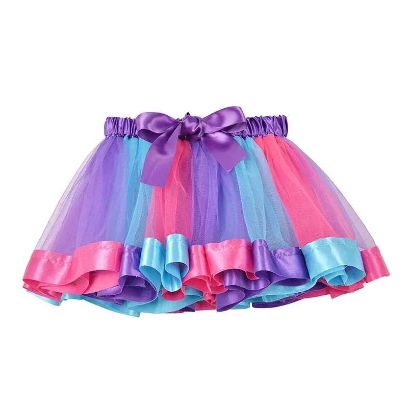 Girls Rainbow Tulle Tutu Skirt 4