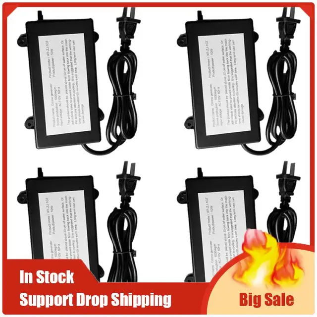Top Deals 4X Ozone Generator 1000Mg Ozonizer Water Air Purifier Cleaner Treatment Fruit Vegetable Fish Tank ,US Plug 1