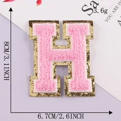 Patch Letters for Clothes - Alphabet Sticky Letter Emblems for DIY Jackets, Bags, and Clothing Projects (H)