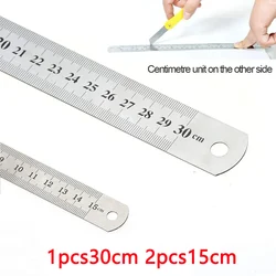 Stainless Steel Precision Dual - Sided Ruler - Metric & Imperial Scale (1PCs 30cm 2PCs 15cm)
