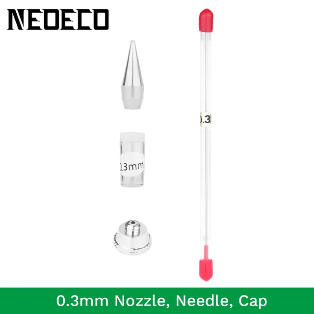 0.3mm, 0.5mm, 0.8mm Airbrush Compression Fit Nozzle Airbrush Needle