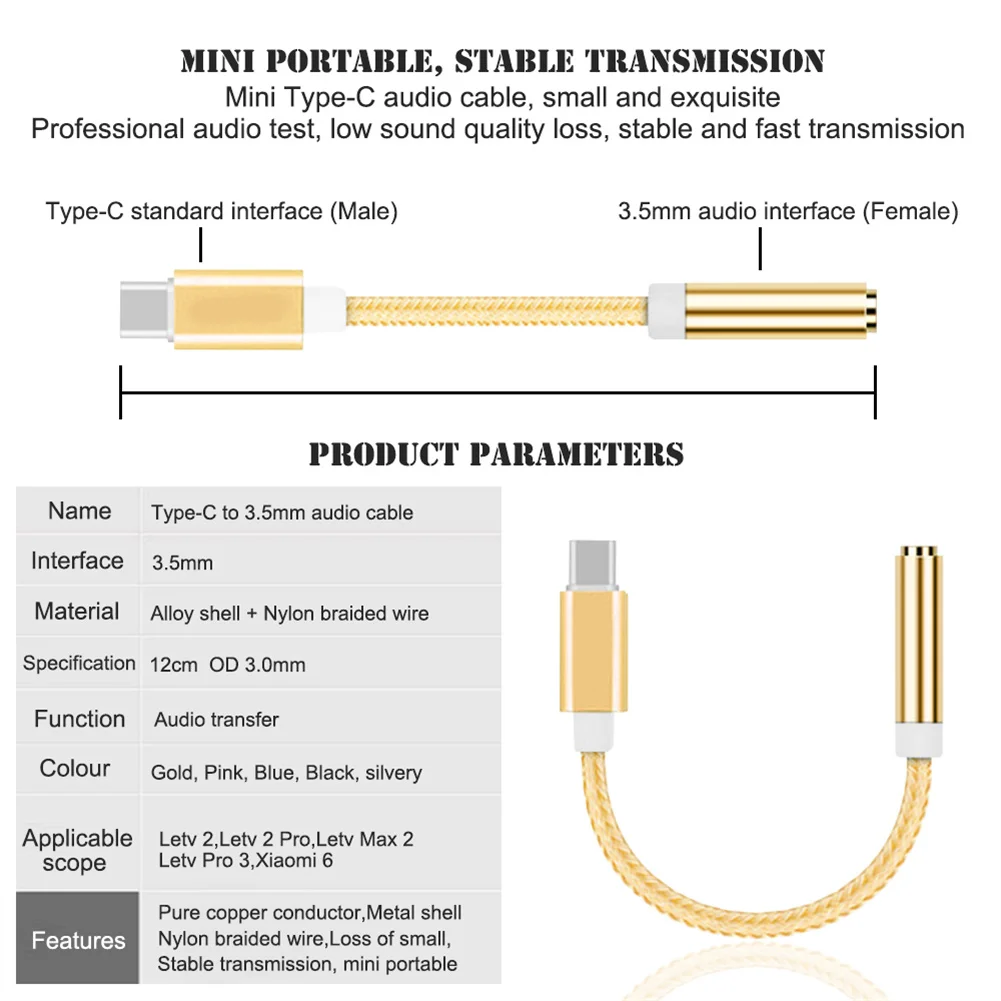 Usb-кабель с разъемом типа C на 3,5 мм