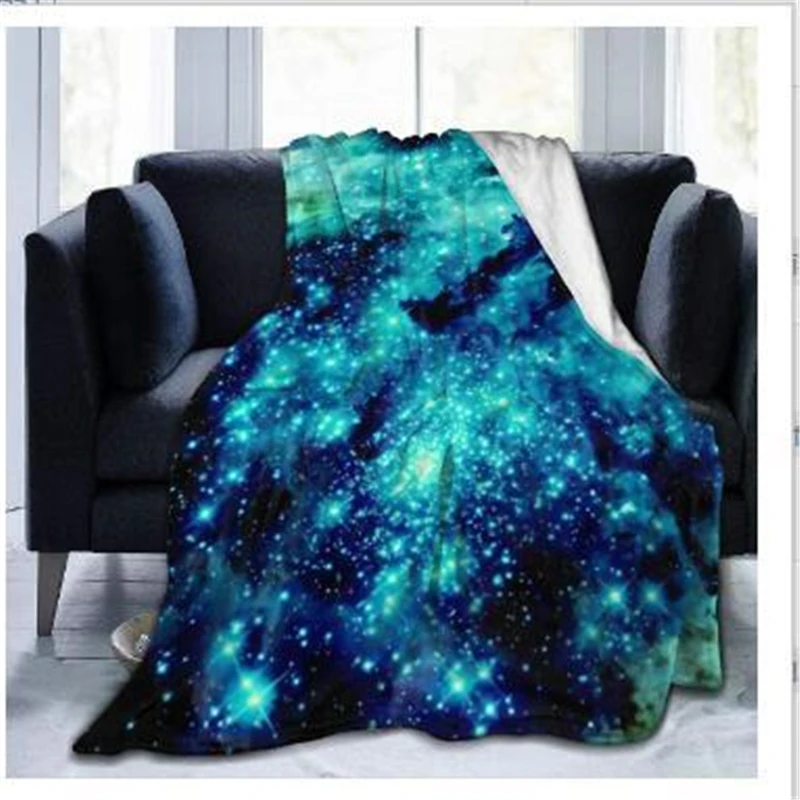 

3D Dreamlike Universe Starry Sky Blanket Soft Flannel Fleece Plush Throw Blankets for Beds Couch Sofa Office Nap Cover Home Gift