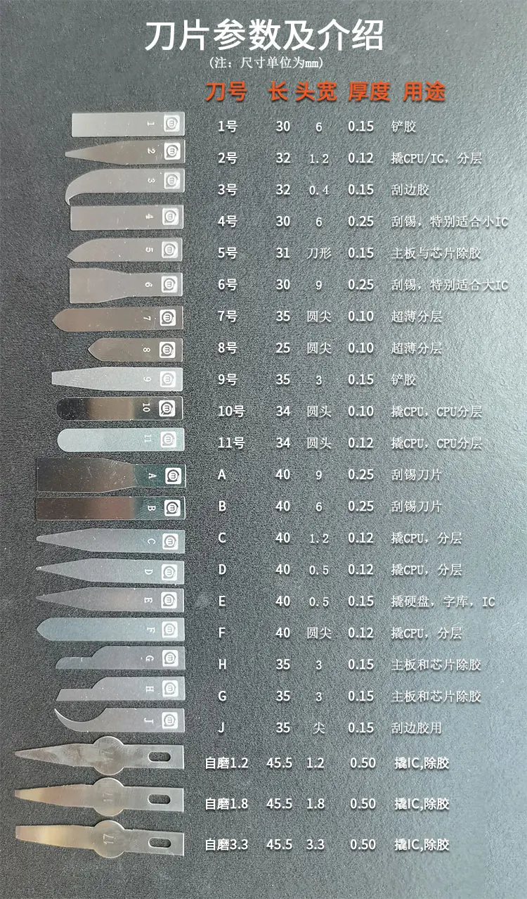 AMAOE Solder paste blade Tin paste Scraper BGA Stencil spatula 2Pcs/Set for CPU NAND DDR IC Chip BGA soldering repair tools