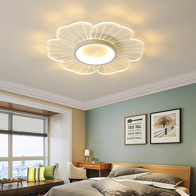 Plafonnier LED rond en forme de ventilateur, design moderne et minimaliste,  luminaire de plafond, idéal pour une salle à manger, une chambre à coucher  ou un salon - AliExpress