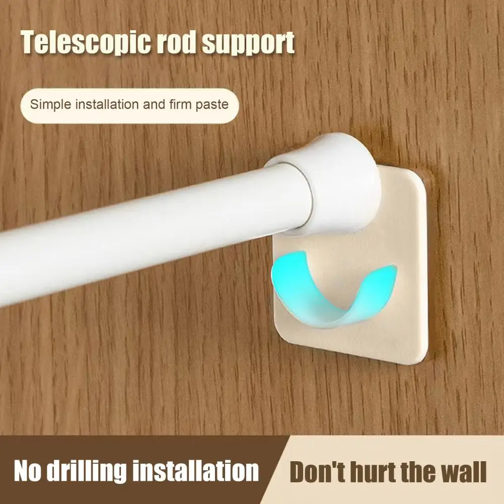 4Pcs Shower Rod Holder With Strong Adhesive Waterproof Strong Load-bearing Easy To Install No Drilling Shower Curtain Rod Holder
