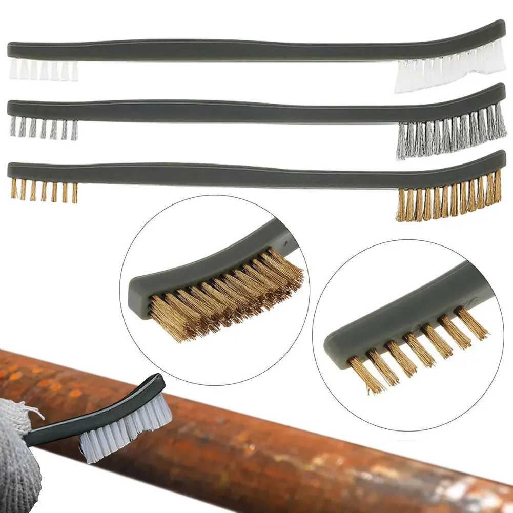 Double-end Steel Wire Brush Hook Set Mini Copper Steel Wire Brush Universal Hunting Gun Cleaning Kit pick gun Tool
