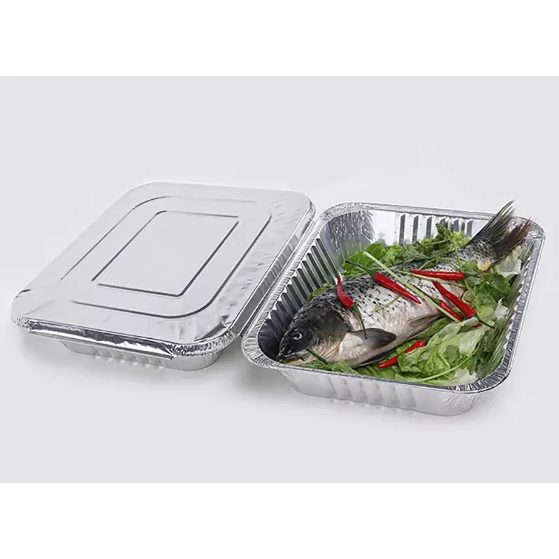 1000Pcs Aluminum Foil Pan Disposable Thickened Food Container BBQ Tray Takeaway Packing Boxes For Kitchen Cooking Baking