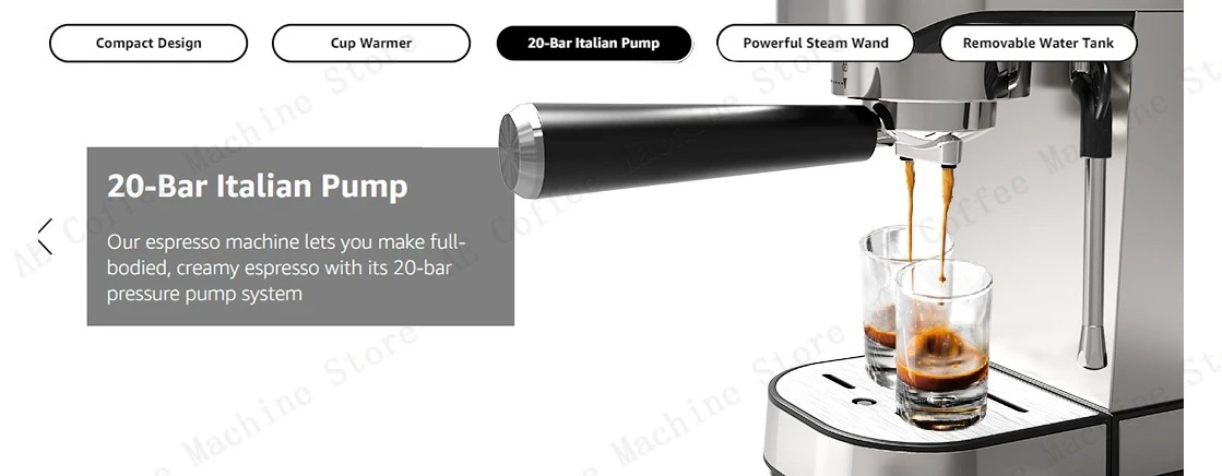 Description Picture 4 of itemHome Semi-automatic Espresso Machine Easy Operation Panel High-pressure Extraction Coffee Machine Milk Coffee Brewing Machine