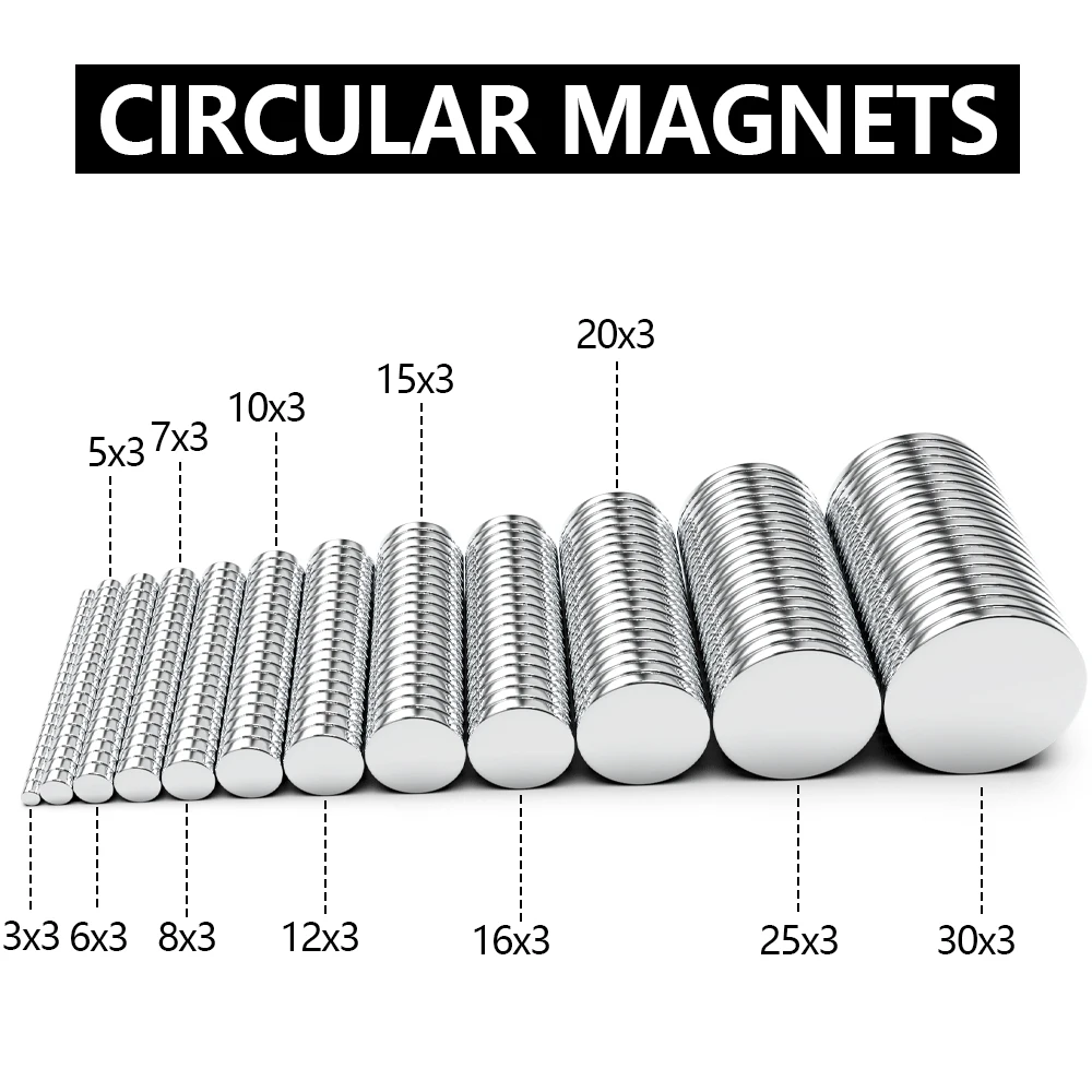 Strong Magnet Super Strong Magnet 3x3/5x3/6x3/7x3/8x3/10x3/12x3/15x3/20x3mm N35 Round Magnetic NdFeB Neodymium magnet Powerful Disc