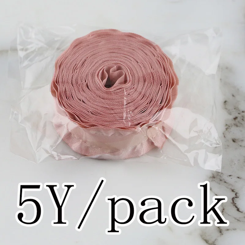 (5 야드/롤) 22mm 스커트 모양 새틴 리본 머리 활 선물 웨딩 크리스마스 레이스 바느질 액세서리 식탁보 커튼 장식