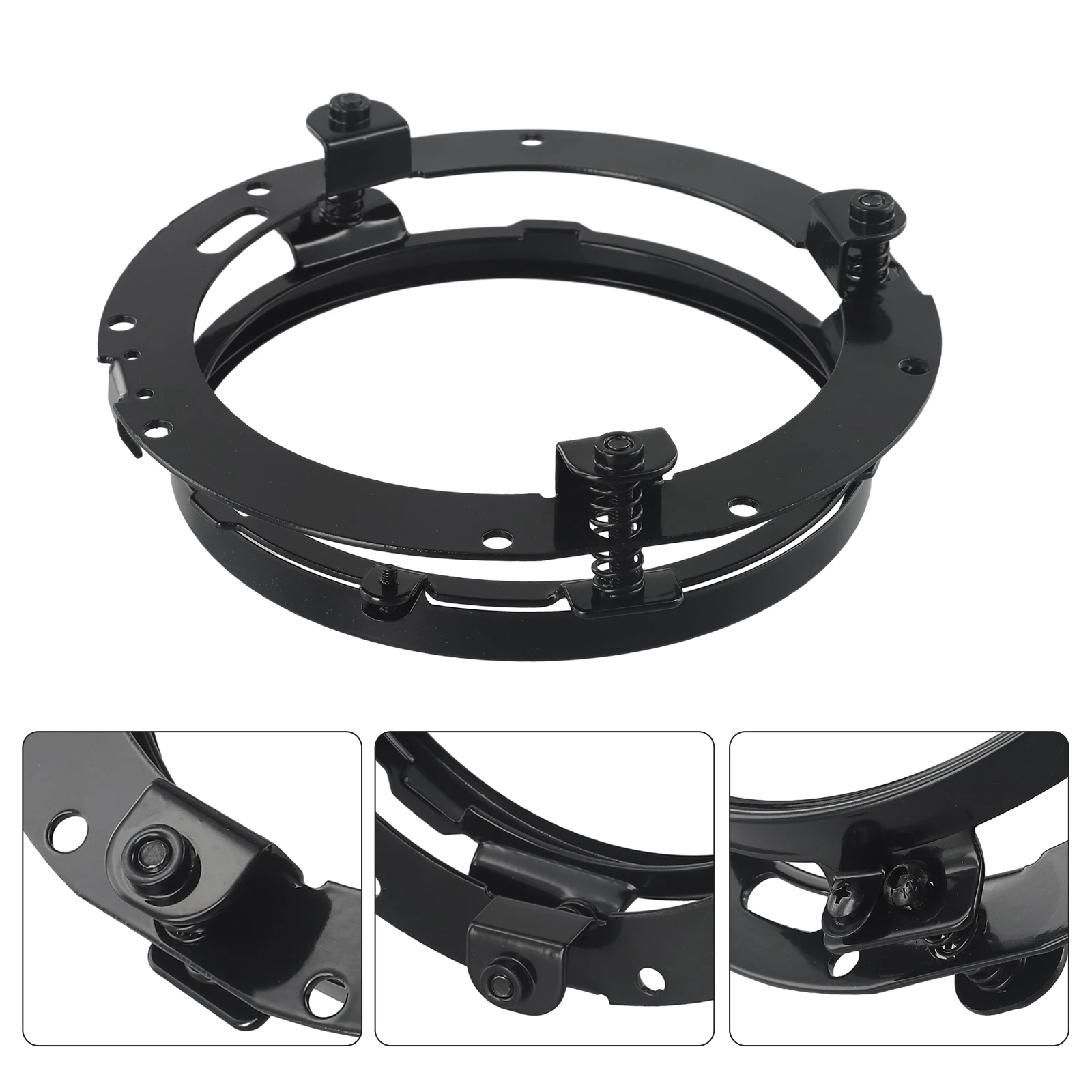 

7\" LED Headlight Mounting Bracket Ring Round For Jeep Wrangler JK TJ Built In Strong Springs Truck Accessories