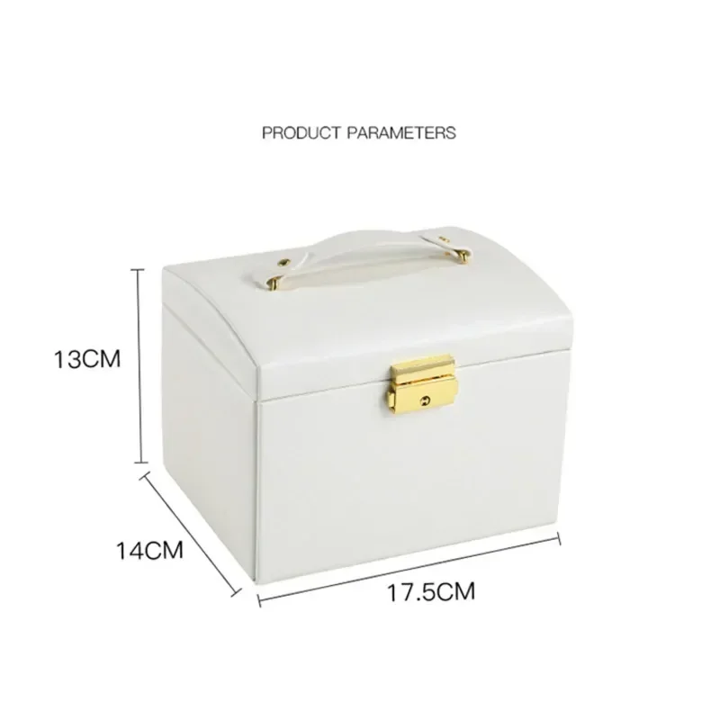 

Organizer Casket PU Case Boxes Earrings Large Jewellery Box Necklace Ring Drawer Jewelry Storage Girls Leather